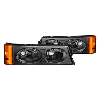 Anzo® - Black Amber/Clear Crystal Turn Signal/Parking Lights