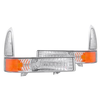 Anzo® - Chrome Amber/Clear Crystal Turn Signal/Parking Lights