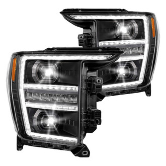 Anzo® - Driver and Passenger Side Black Light Tube Projector LED Headlight Set with DRL and Sequential Turn Signal