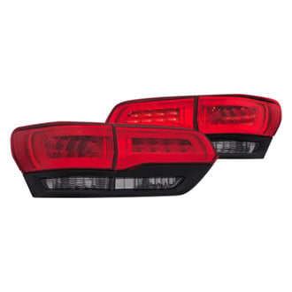 Anzo® - Driver and Passenger Side Black Red/Smoke Fiber Optic LED Tail Lights