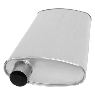 AP Exhaust® - Challenge Series Aluminized Steel Oval Exhaust Muffler with Inlet / Outlet Neck
