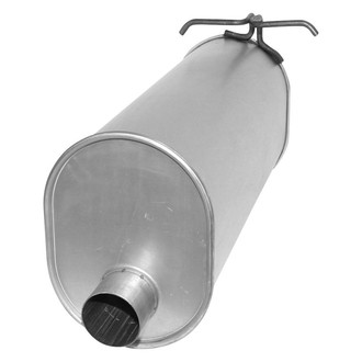 AP Exhaust® - Challenge Series Aluminized Steel Oval Exhaust Muffler with Inlet / Outlet Neck