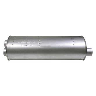 AP Exhaust® - Challenge Series Aluminized Steel Oval Exhaust Muffler with Inlet / Outlet Neck