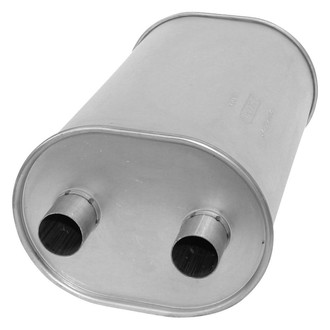 AP Exhaust® - Challenge Series Aluminized Steel Oval Exhaust Muffler with Inlet/Outlet Neck