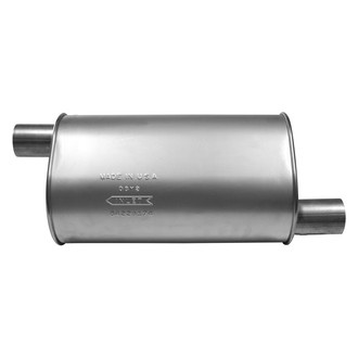 AP Exhaust® - Challenge Series Aluminized Steel Oval Exhaust Muffler with Inlet/Outlet Neck
