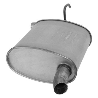 AP Exhaust® - Challenge Series Driver Side Aluminized Steel Oval Exhaust Muffler with Inlet Neck and Spout