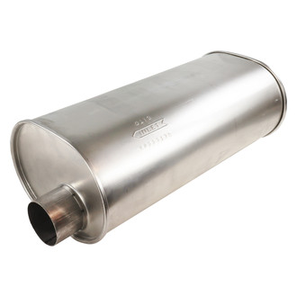 AP Exhaust® - Challenge Series Aluminized Steel Oval Exhaust Muffler with Inlet / Outlet Neck