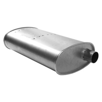 AP Exhaust® - Challenge Series Aluminized Steel Oval Exhaust Muffler with Inlet / Outlet Neck