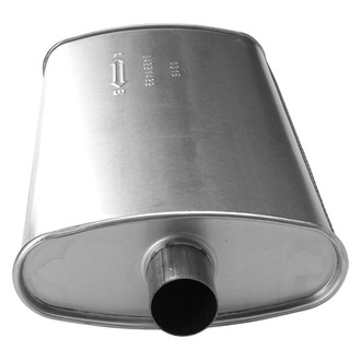 AP Exhaust® - Challenge Series Aluminized Steel Oval Exhaust Muffler with Inlet / Outlet Neck