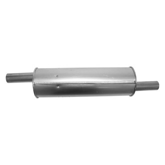 AP Exhaust® - Enforcer Series Aluminized Steel Round Glass Pack Exhaust Muffler with Inlet and Outlet Neck