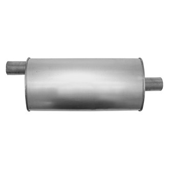AP Exhaust® - Enforcer Series Aluminized Steel Oval Glass Pack Exhaust Muffler with Inlet and Outlet Neck