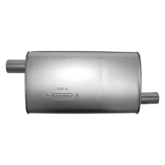 AP Exhaust® - Enforcer Series Aluminized Steel Front Oval Glass Pack Exhaust Muffler with Inlet and Outlet Neck