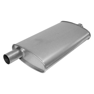 AP Exhaust® - Enforcer Series Aluminized Steel Oval Glass Pack Exhaust Muffler with Inlet and Outlet Neck