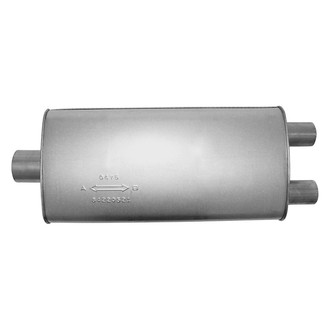 AP Exhaust® - MSL Maximum Aluminized Steel Oval Direct-Fit Exhaust Muffler with Inlet/Outlet Neck