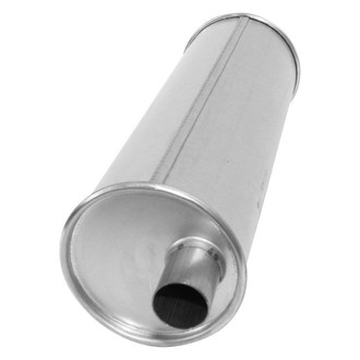AP Exhaust® - MSL Maximum Aluminized Steel Round Direct Fit Exhaust Muffler with Inlet / Outlet Neck