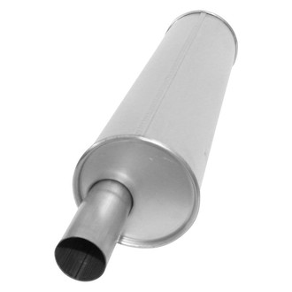 AP Exhaust® - MSL Maximum Aluminized Steel Round Direct-Fit Exhaust Muffler with Inlet/Outlet Neck