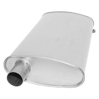 AP Exhaust® - MSL Maximum Aluminized Steel Oval Direct Fit Exhaust Muffler with Inlet / Outlet Neck
