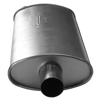AP Exhaust® - MSL Maximum Aluminized Steel Oval Direct Fit Exhaust Muffler with Inlet / Outlet Neck
