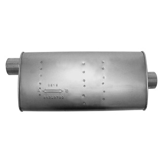 AP Exhaust® - MSL Maximum Aluminized Steel Oval Direct-Fit Exhaust Muffler with Inlet/Outlet Neck