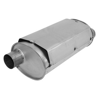AP Exhaust® - MSL Maximum Aluminized Steel Oval Direct Fit Exhaust Muffler with Inlet / Outlet Neck