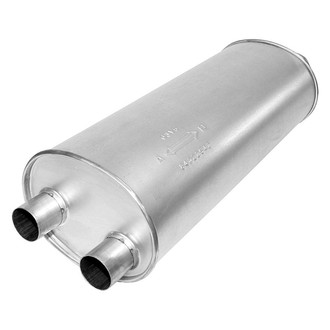 AP Exhaust® - MSL Maximum Aluminized Steel Oval Direct Fit Exhaust Muffler with Inlet / Outlet Neck