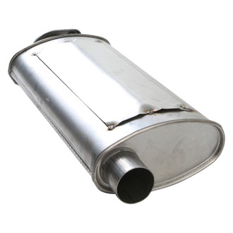 AP Exhaust® - MSL Maximum Aluminized Steel Oval Direct Fit Exhaust Muffler with Flange and Outlet Neck