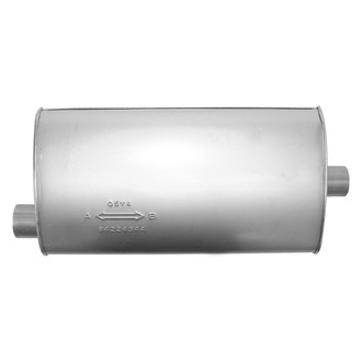 AP Exhaust® - MSL Maximum Aluminized Steel Oval Direct Fit Exhaust Muffler with Inlet / Outlet Neck