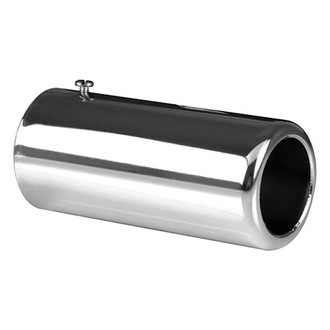 AP Exhaust® - Xlerator™ Aluminized Steel Pencil Style Round Inside Roll Bolt-On Chrome Exhaust Tip