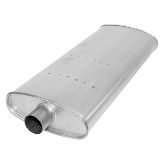 AP Exhaust® - Challenge Series Aluminized Steel Oval Exhaust Muffler with Inlet / Outlet Neck