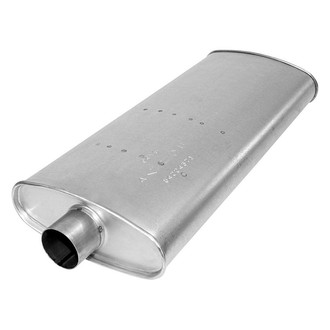 AP Exhaust® - Challenge Series Aluminized Steel Oval Exhaust Muffler with Inlet / Outlet Neck
