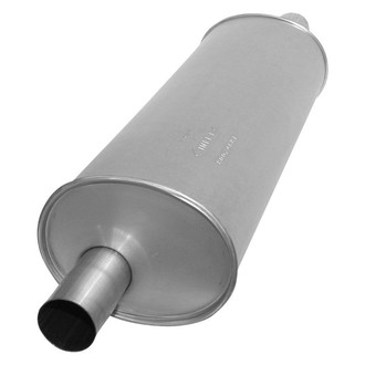 AP Exhaust® - Challenge Series Aluminized Steel Oval Exhaust Muffler with Inlet/Outlet Neck