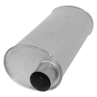 AP Exhaust® - Challenge Series Aluminized Steel Oval Exhaust Muffler with Inlet / Outlet Neck