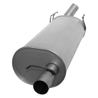 AP Exhaust® - Challenge Series Aluminized Steel Oval Exhaust Muffler with Inlet / Outlet Neck