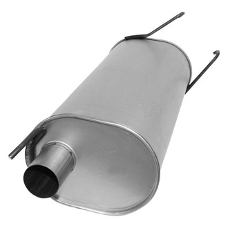 AP Exhaust® - Challenge Series Aluminized Steel Oval Exhaust Muffler with Inlet / Outlet Neck