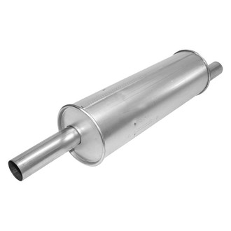 AP Exhaust® - Enforcer Series Aluminized Steel Round Glass Pack Exhaust Muffler with Inlet and Outlet Neck