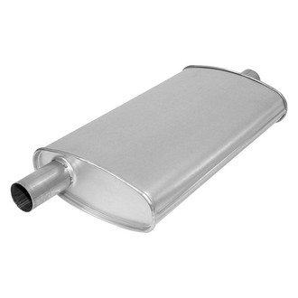 AP Exhaust® - Enforcer Series Aluminized Steel Rear Oval Glass Pack Exhaust Muffler with Inlet and Outlet Neck