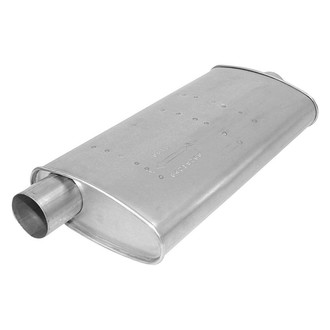 AP Exhaust® - MSL Maximum Aluminized Steel Oval Direct-Fit Exhaust Muffler with Inlet/Outlet Neck
