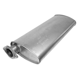 AP Exhaust® - MSL Maximum Aluminized Steel Oval Direct Fit Exhaust Muffler with Flange and Outlet Neck