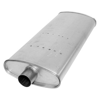 AP Exhaust® - MSL Maximum Aluminized Steel Oval Direct Fit Exhaust Muffler with Inlet / Outlet Neck