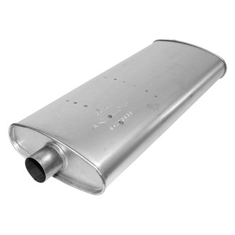 AP Exhaust® - MSL Maximum Aluminized Steel Oval Direct Fit Exhaust Muffler with Inlet / Outlet Neck
