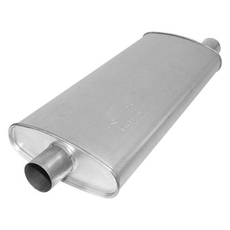 AP Exhaust® - MSL Maximum Aluminized Steel Oval Direct Fit Exhaust Muffler with Inlet / Outlet Neck