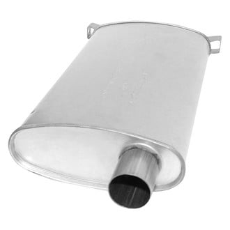 AP Exhaust® - Challenge Series Aluminized Steel Oval Exhaust Muffler with Inlet / Outlet Neck