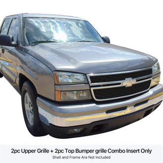 APG® - 4-Pc Polished 8x6 mm Horizontal Billet Main and Top Bumper Grilles