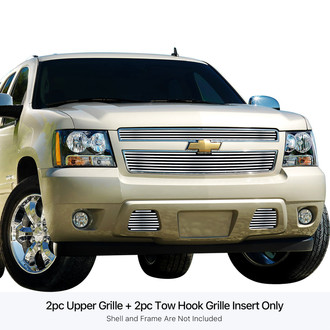 APG® - 4-Pc Chrome Polished 8x6 mm Horizontal Billet Main and Bumper Grille Kit