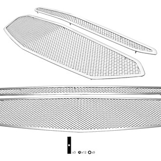 APG® - Chrome Polished 1.8 mm Wire Mesh Main and Bumper Grille Set