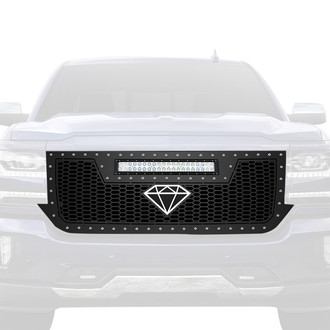 APG® - 1-Pc Honeycomb Style Black Laser Cut Mesh Main Grille with LED Lights