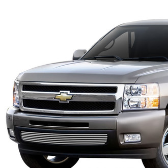 APG® - 1-Pc Silver Hairline Horizontal Tubular Bumper Grille