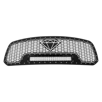 APG® - 1-Pc Honeycomb Style Black Laser Cut Mesh Main Grille with LED Lights