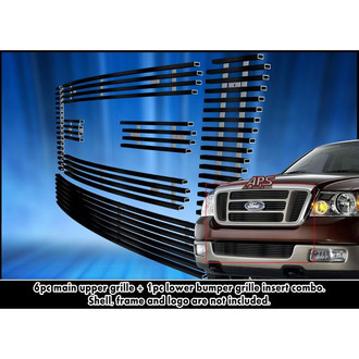 APG® - 7-Pc Black Horizontal Billet Main and Bumper Grille Kit
