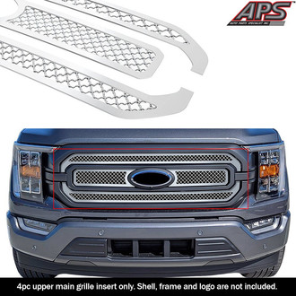 APG® - 4-Pc Chrome 2.5 mm Wire Mesh Main Grille